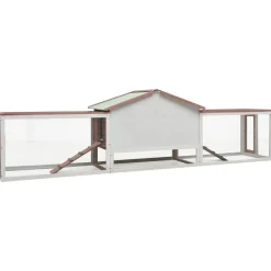 vidaXL Conejera madera maciza pino y abeto color 310x70x87 cm Moca Sale