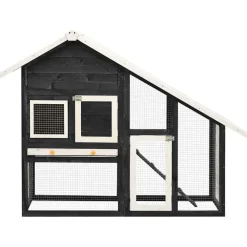 vidaXL Productos Para Mascotas-Conejera madera maciza de abeto 140x63x120 cm