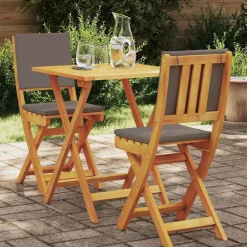vidaXL Conjunto bistro 3 pcs Aceite Natural Madera de Acacia Sólida Clearance