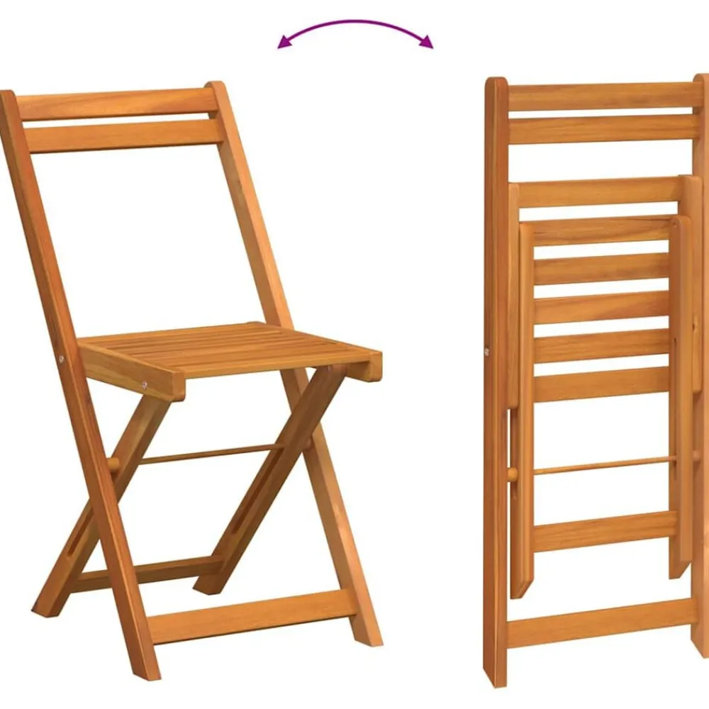 vidaXL Muebles De Jardín-Conjunto bistro 5 pcs Aceite Natural Madera de Acacia Sólida
