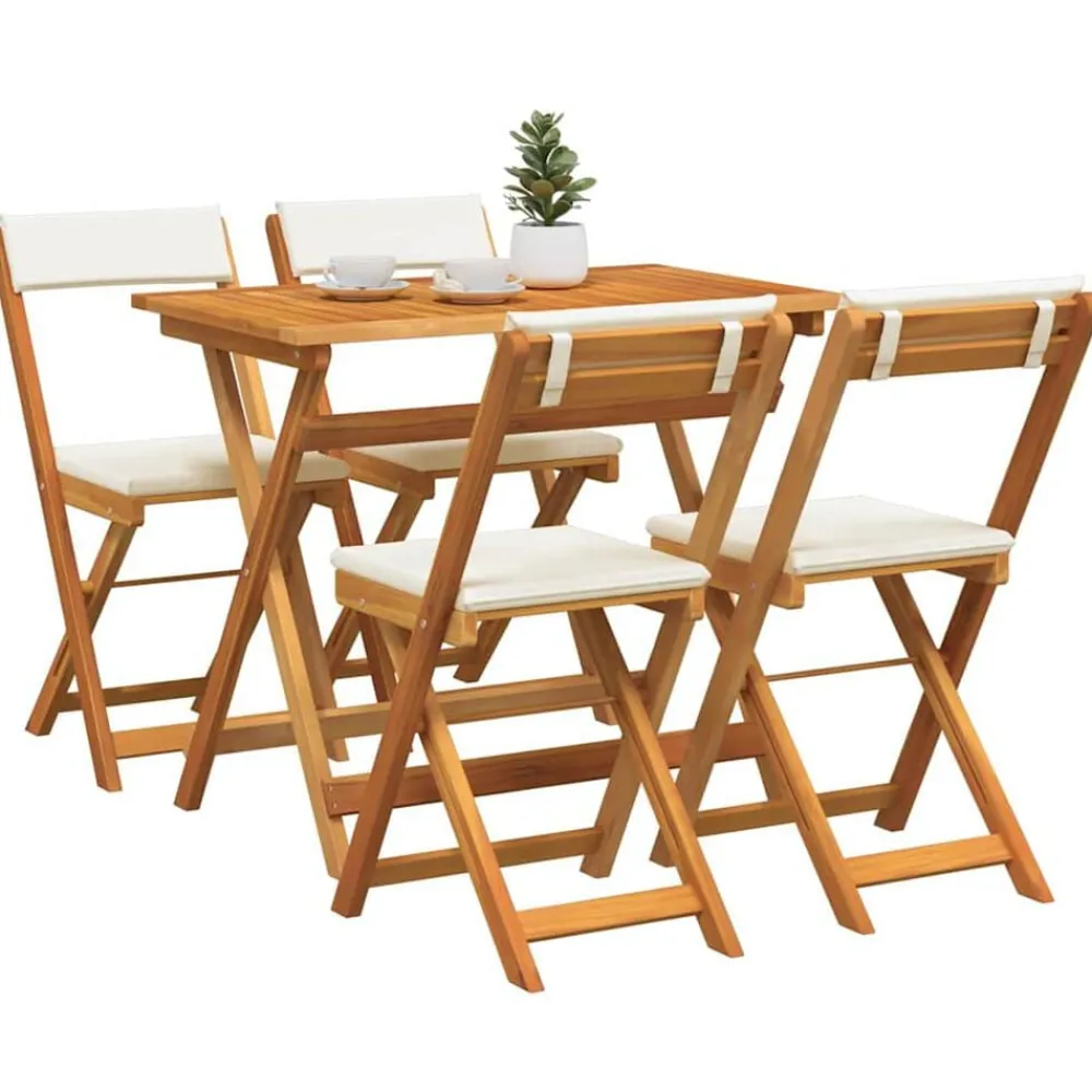 vidaXL Muebles De Jardín-Conjunto bistro 5 pcs Aceite Natural Madera de Acacia Sólida