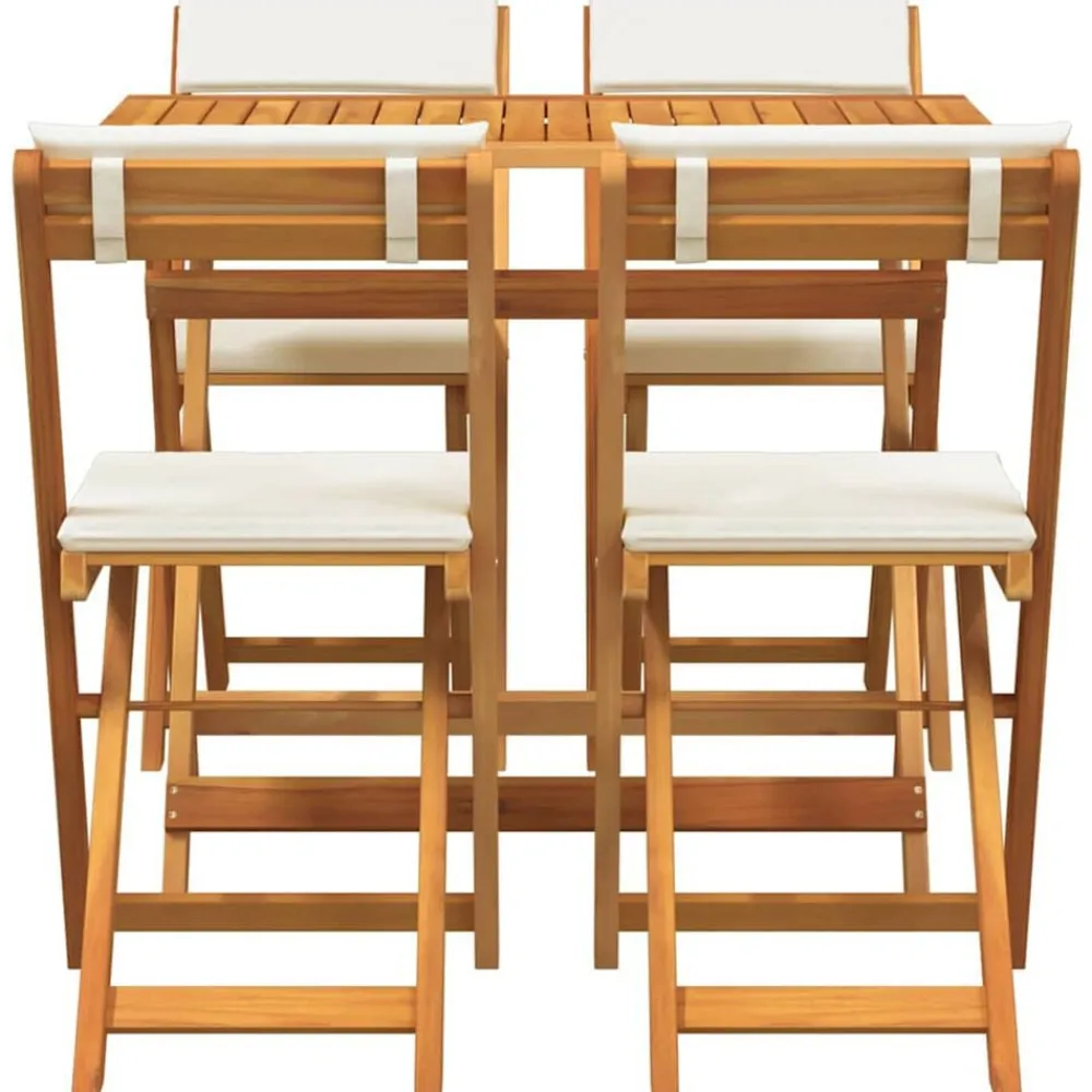 vidaXL Muebles De Jardín-Conjunto bistro 5 pcs Aceite Natural Madera de Acacia Sólida