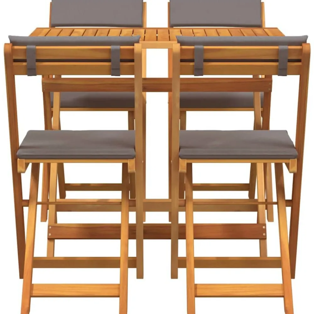 vidaXL Muebles De Jardín-Conjunto bistro 5 pcs Aceite Natural Madera de Acacia Sólida