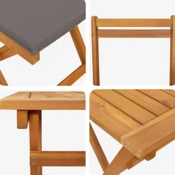 vidaXL Muebles De Jardín-Conjunto bistro 5 pcs Aceite Natural Madera de Acacia Sólida