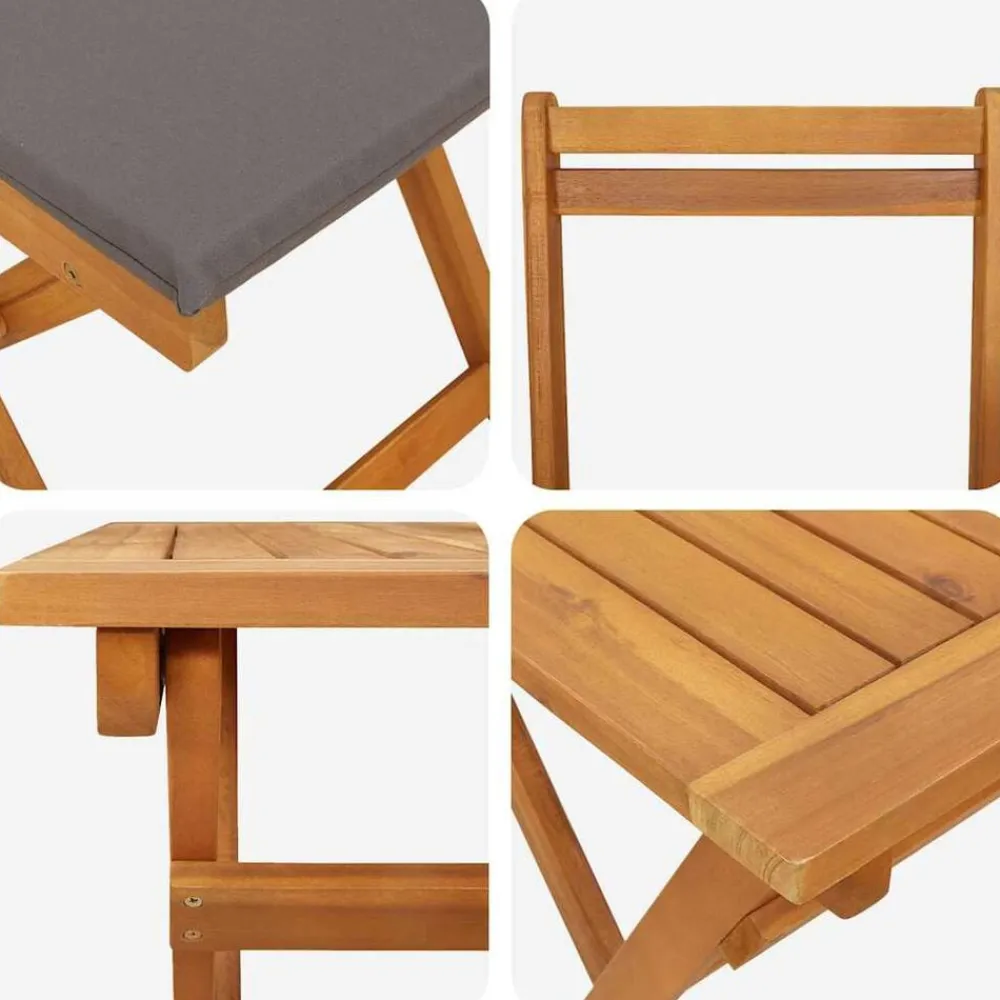 vidaXL Muebles De Jardín-Conjunto bistro 5 pcs Aceite Natural Madera de Acacia Sólida