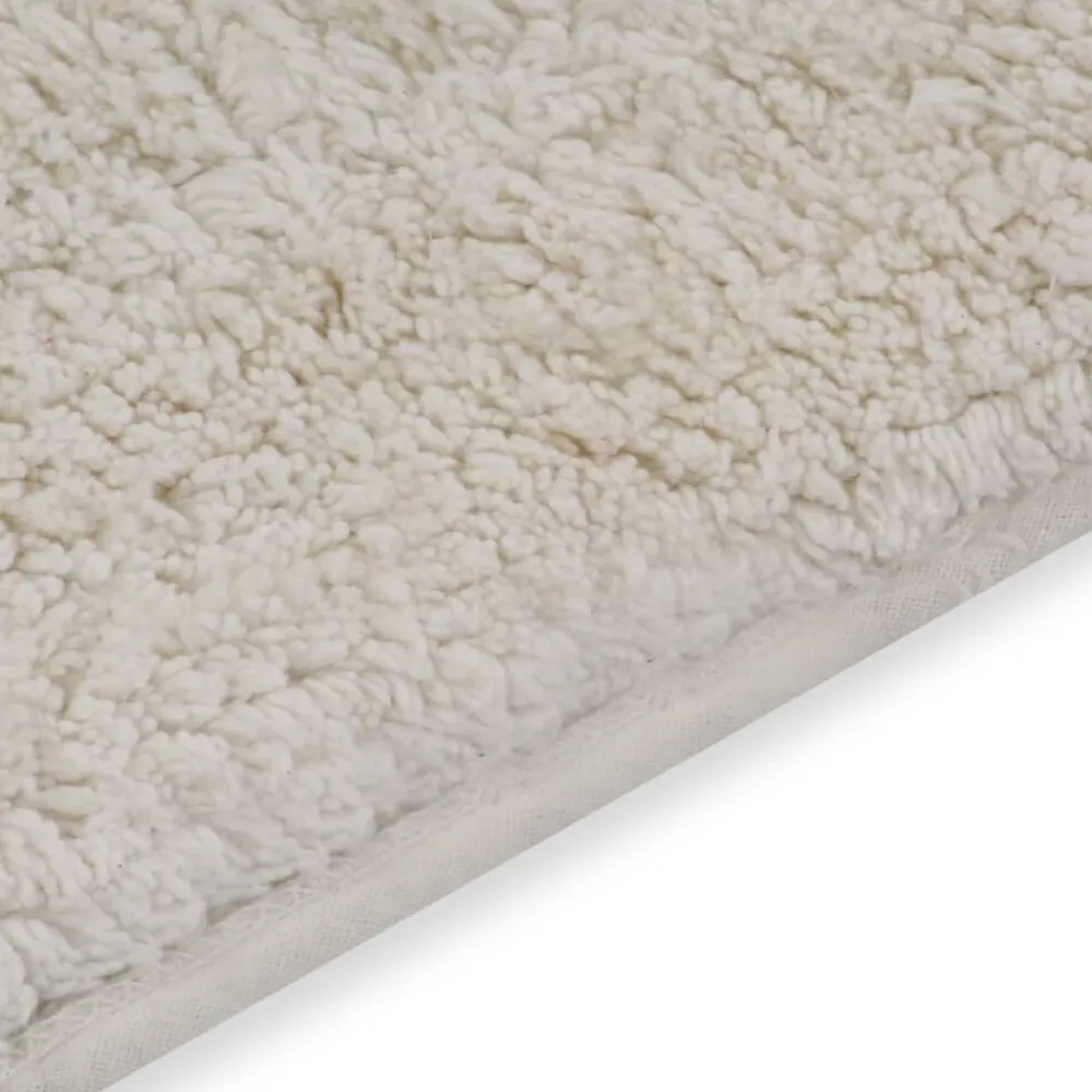 vidaXL Conjunto de alfombrillas de baño de tela 2 piezas Blanco New