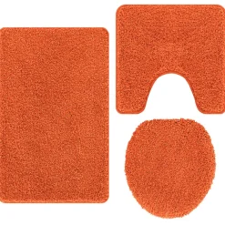 vidaXL Accesorios Para El Baño-Conjunto de alfombra de baño antideslizante 3 pcs PP