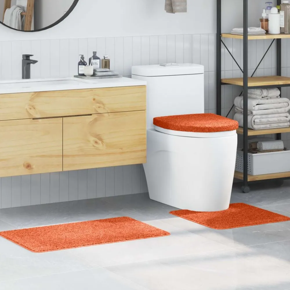 vidaXL Accesorios Para El Baño-Conjunto de alfombra de baño antideslizante 3 pcs PP