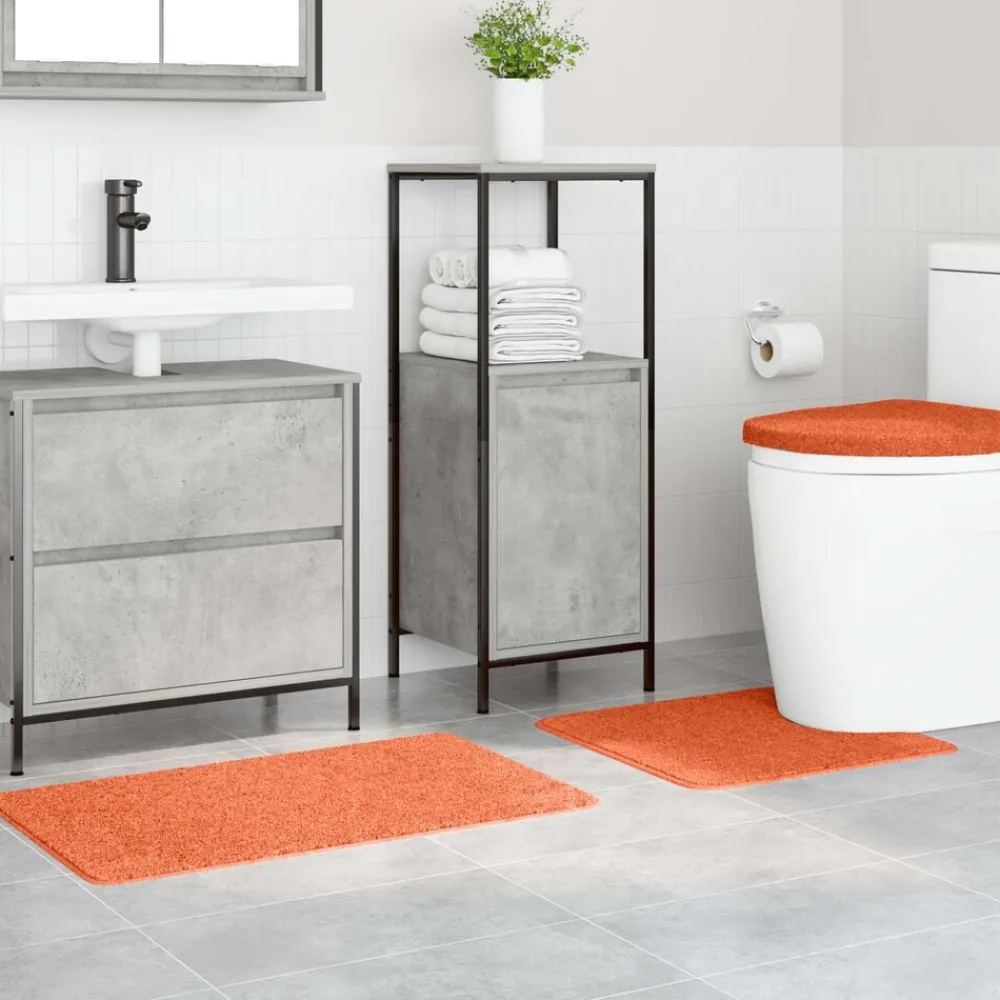 vidaXL Accesorios Para El Baño-Conjunto de alfombra de baño antideslizante 3 pcs PP