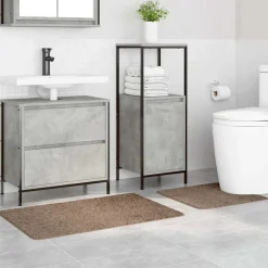 vidaXL Accesorios Para El Baño-Conjunto de alfombra de baño antideslizante 2 pcs Marrón PP