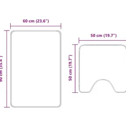 vidaXL Accesorios Para El Baño-Conjunto de alfombra de baño antideslizante 2 pcs Marrón PP