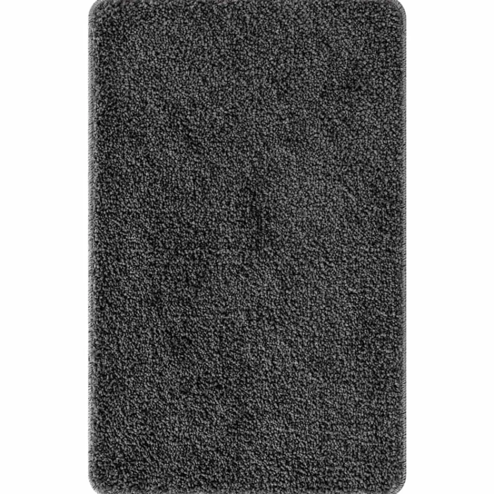vidaXL Conjunto de alfombra de baño antideslizante 2 pcs Gris oscuro Outlet