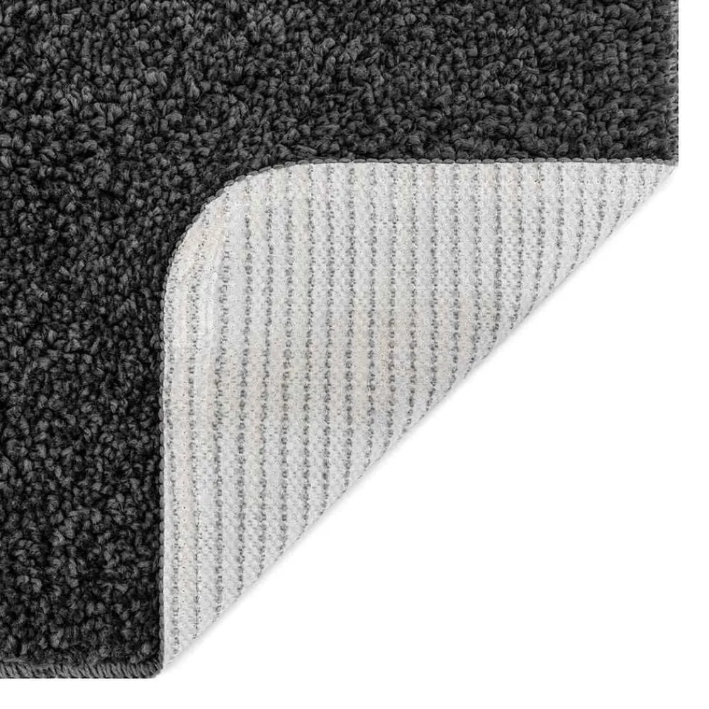 vidaXL Conjunto de alfombra de baño antideslizante 2 pcs Gris oscuro Outlet