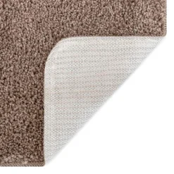 vidaXL Accesorios Para El Baño-Conjunto de alfombra de baño antideslizante 3 pcs Marrón PP