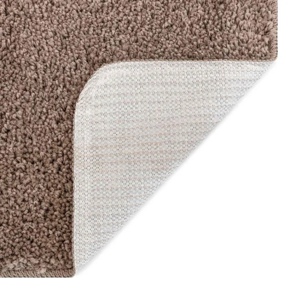 vidaXL Accesorios Para El Baño-Conjunto de alfombra de baño antideslizante 3 pcs Marrón PP