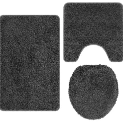 vidaXL Accesorios Para El Baño-Conjunto de alfombra de baño antideslizante 3 pcs
