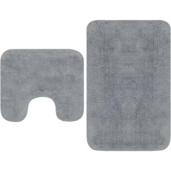vidaXL Accesorios Para El Baño-Conjunto de alfombras de baño de tela 2 piezas
