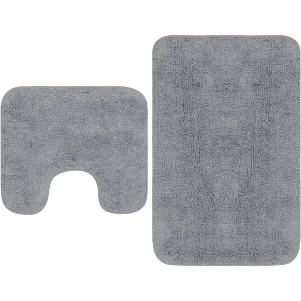 vidaXL Accesorios Para El Baño-Conjunto de alfombras de baño de tela 2 piezas