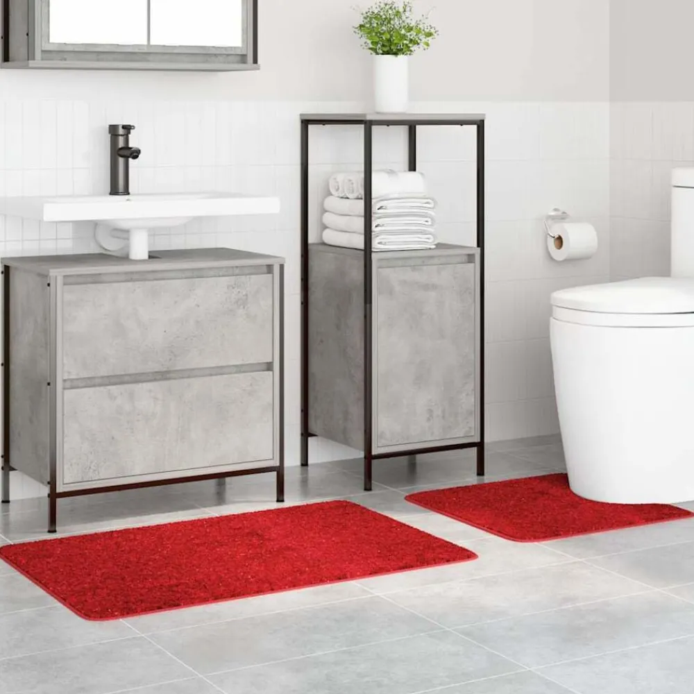 vidaXL Accesorios Para El Baño-Conjunto de alfombra de baño antideslizante 2 pcs PP