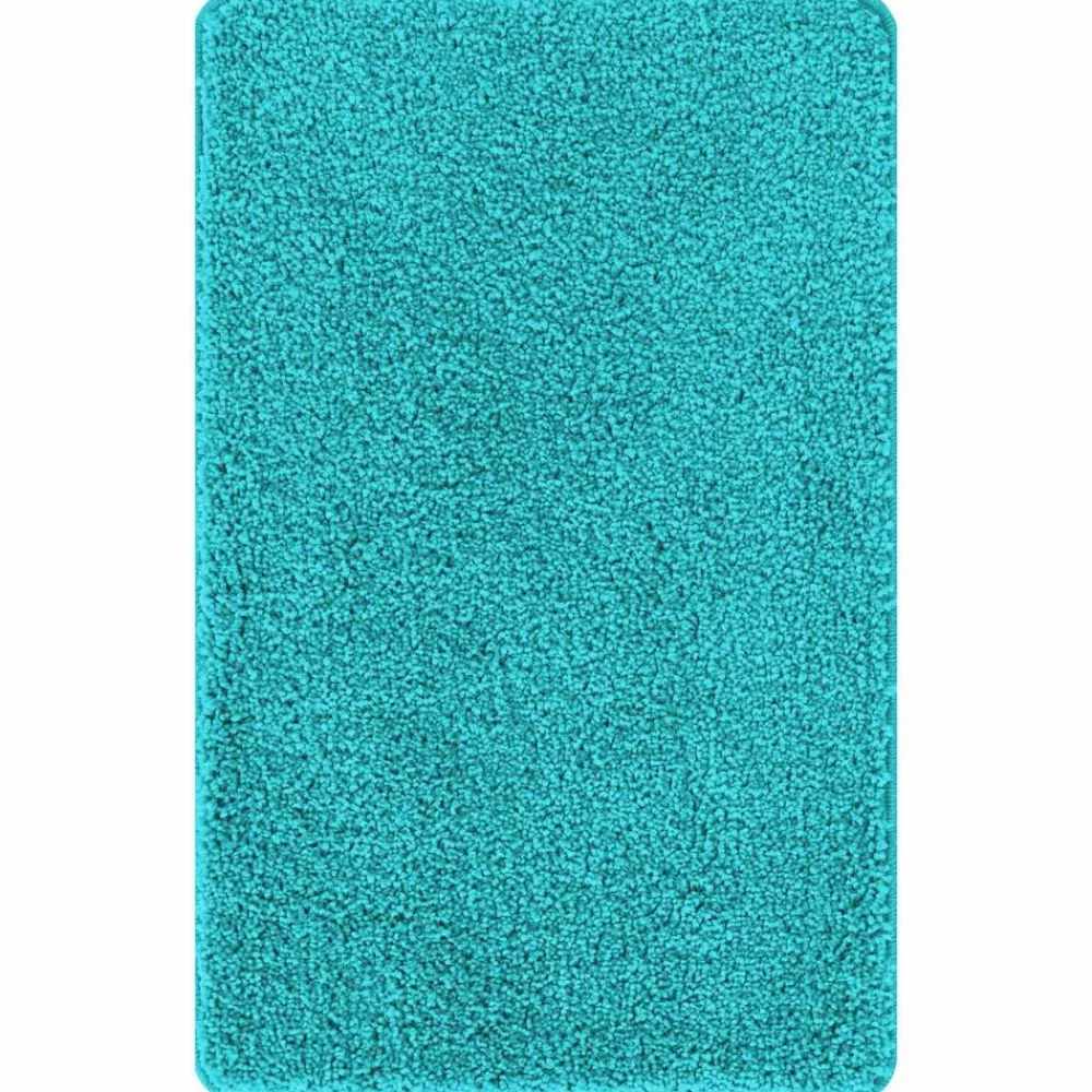 vidaXL Conjunto de alfombra de baño antideslizante 3 pcs PP Tuquesa Sale