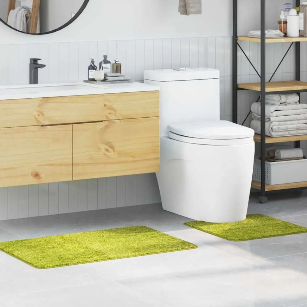 vidaXL Accesorios Para El Baño-Conjunto de alfombra de baño antideslizante 2 pcs PP
