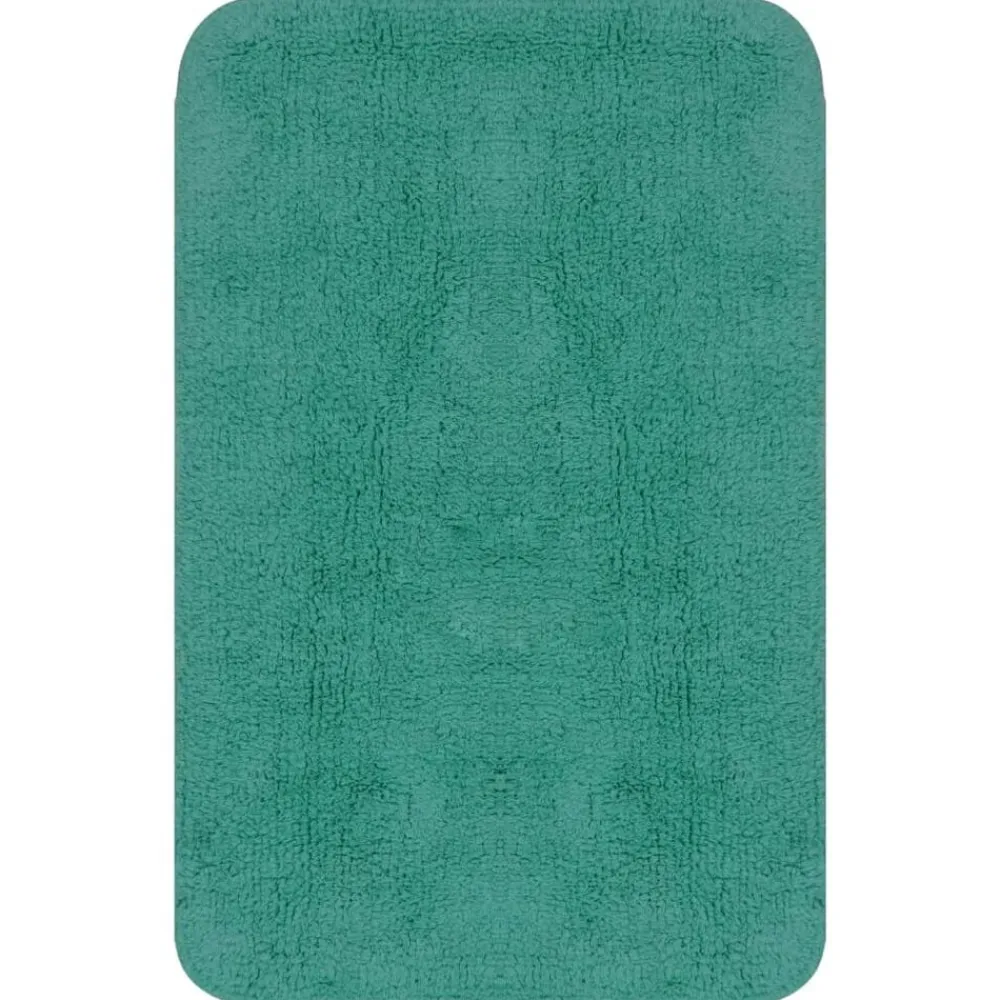 vidaXL Conjunto de alfombrillas de baño de tela 3 piezas turquesa Tuquesa Best