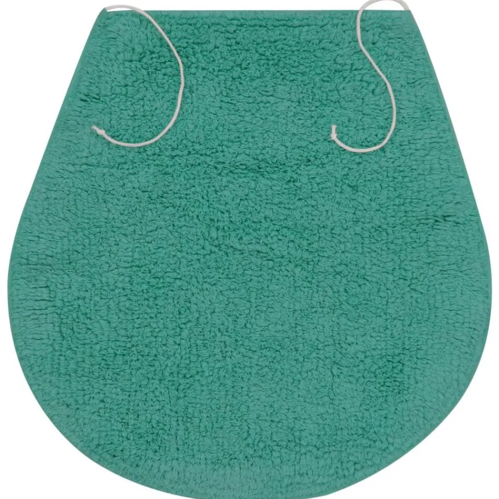 vidaXL Conjunto de alfombrillas de baño de tela 3 piezas turquesa Tuquesa Best