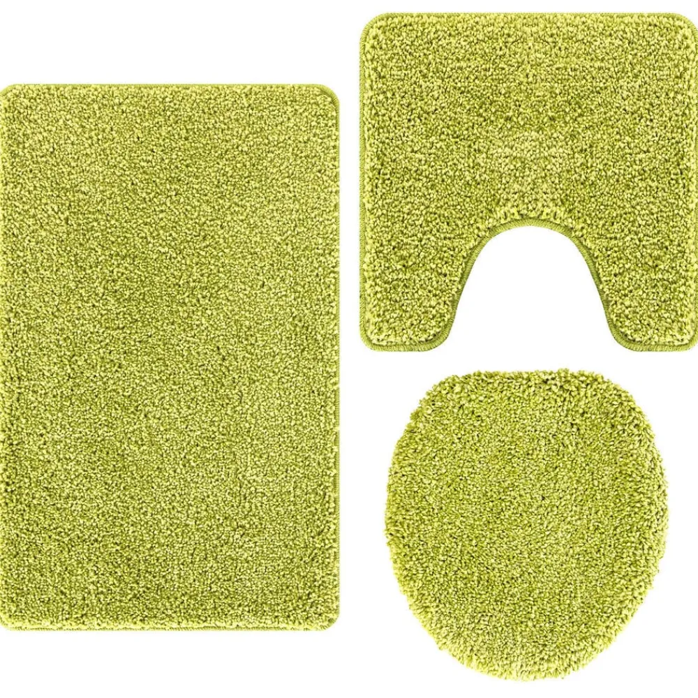 vidaXL Accesorios Para El Baño-Conjunto de alfombra de baño antideslizante 3 pcs PP