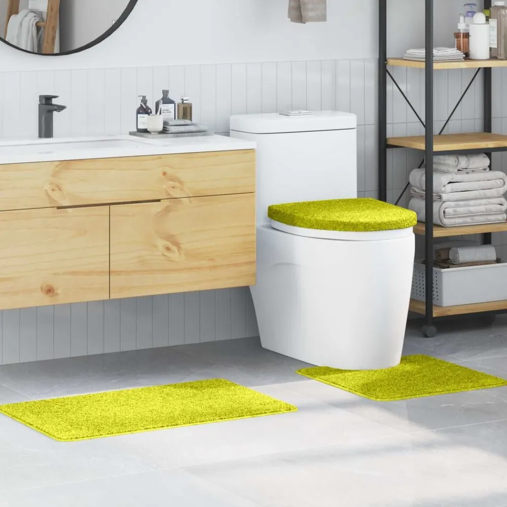 vidaXL Accesorios Para El Baño-Conjunto de alfombra de baño antideslizante 3 pcs PP