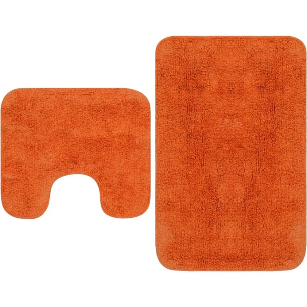 vidaXL Accesorios Para El Baño-Conjunto de alfombrillas de baño de tela 2 piezas