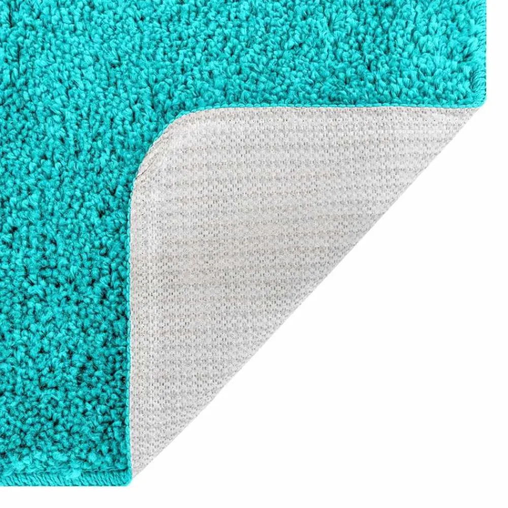 vidaXL Conjunto de alfombra de baño antideslizante 2 pcs PP Tuquesa Online