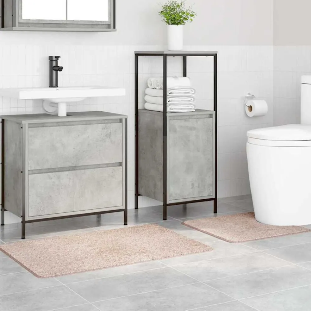 vidaXL Conjunto de alfombra de baño antideslizante 2 pcs PP Crema Hot