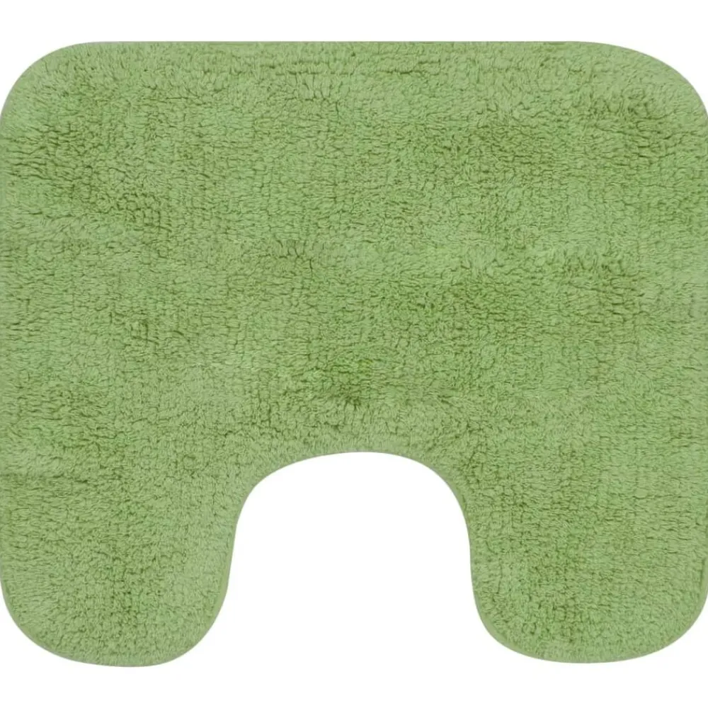 vidaXL Conjunto de alfombrillas de baño de tela 2 piezas Verde New