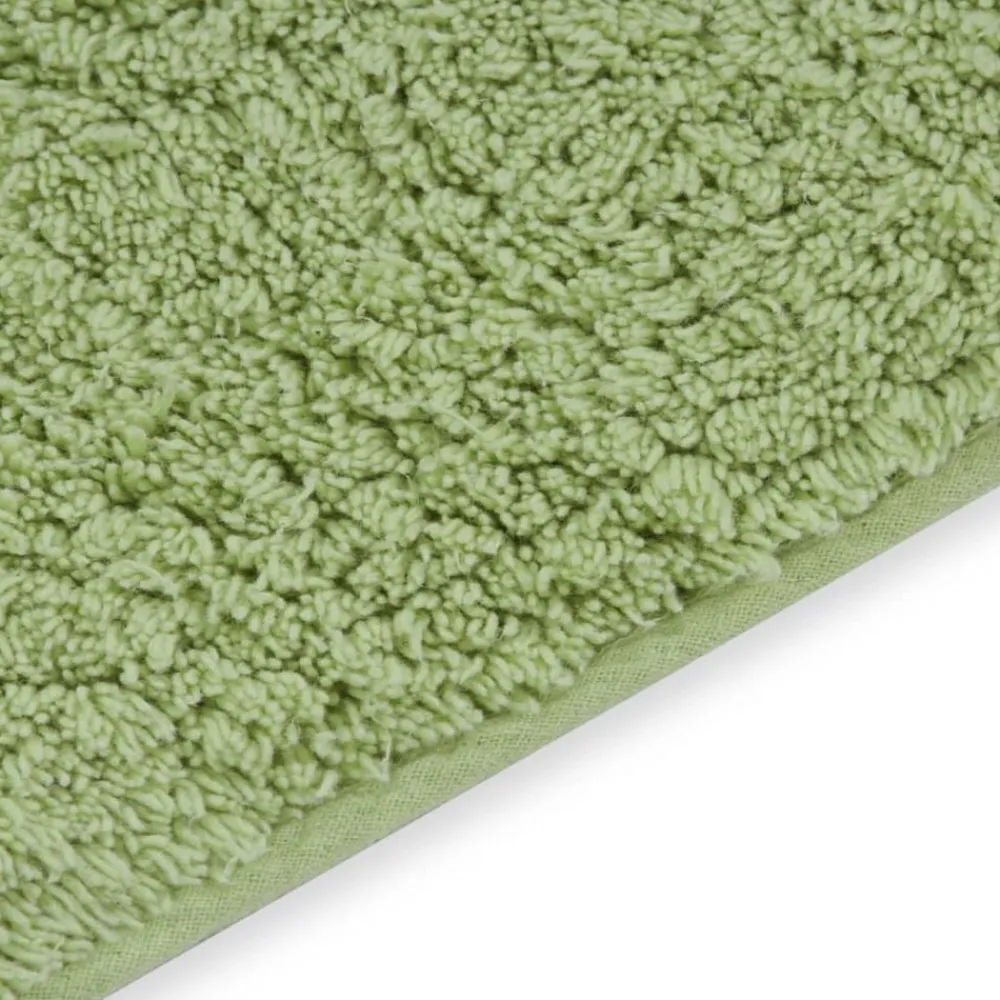 vidaXL Conjunto de alfombrillas de baño de tela 2 piezas Verde New