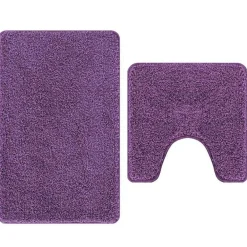 vidaXL Accesorios Para El Baño-Conjunto de alfombra de baño antideslizante 2 pcs PP