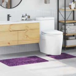 vidaXL Accesorios Para El Baño-Conjunto de alfombra de baño antideslizante 2 pcs PP