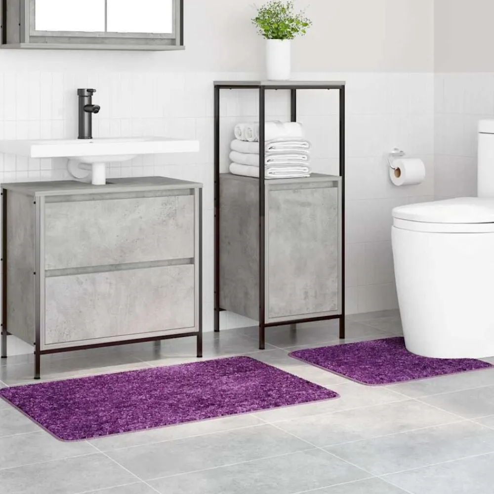 vidaXL Accesorios Para El Baño-Conjunto de alfombra de baño antideslizante 2 pcs PP