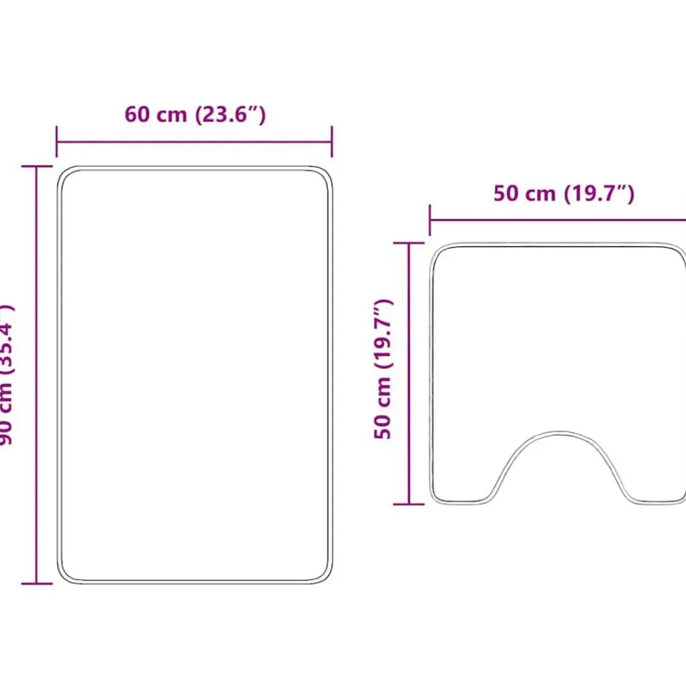 vidaXL Accesorios Para El Baño-Conjunto de alfombra de baño antideslizante 2 pcs PP