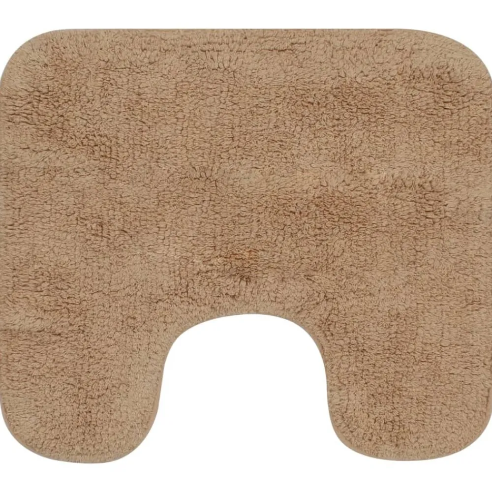 vidaXL Conjunto de alfombrillas de baño de tela 2 piezas Beige Clearance