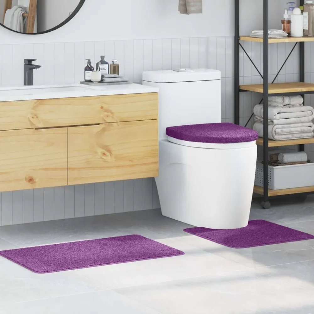 vidaXL Accesorios Para El Baño-Conjunto de alfombra de baño antideslizante 3 pcs PP