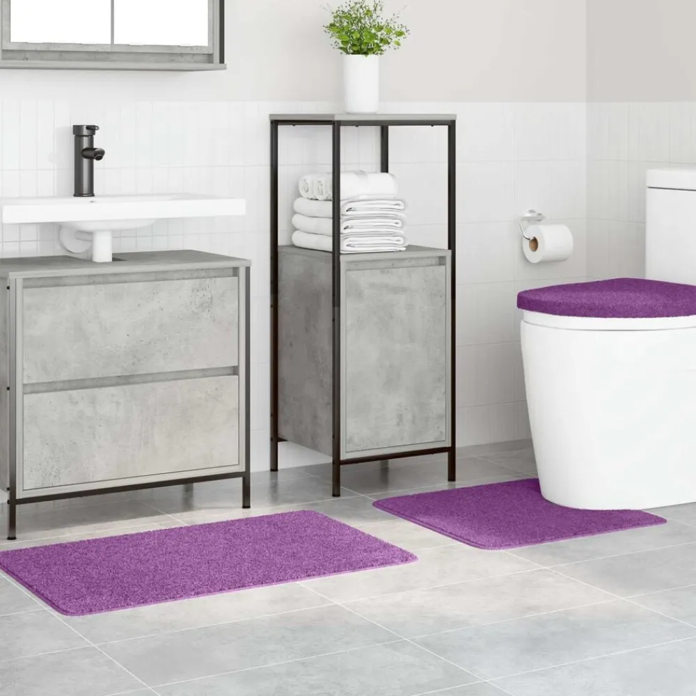 vidaXL Accesorios Para El Baño-Conjunto de alfombra de baño antideslizante 3 pcs PP