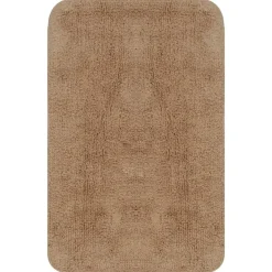 vidaXL Conjunto de alfombrillas de baño de tela 3 piezas Beige