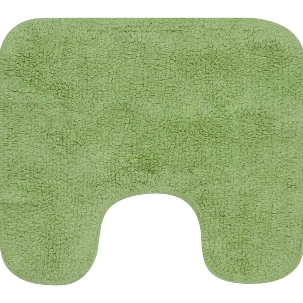 vidaXL Conjunto de alfombrillas de baño de tela 3 piezas Verde Best