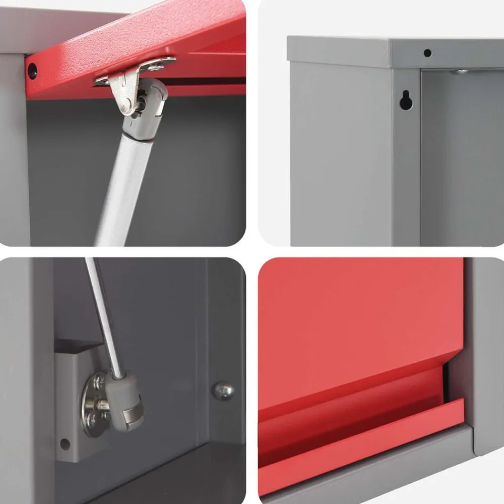 vidaXL Conjunto de armarios de trabajo con cajón Manual 10 pcs Rojo New