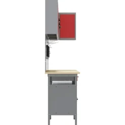 vidaXL Conjunto de armarios de trabajo con cajón 10 pcs y Gris Rojo Hot