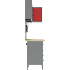 vidaXL Conjunto de armarios de trabajo con cajón 12 pcs y Gris Rojo Clearance