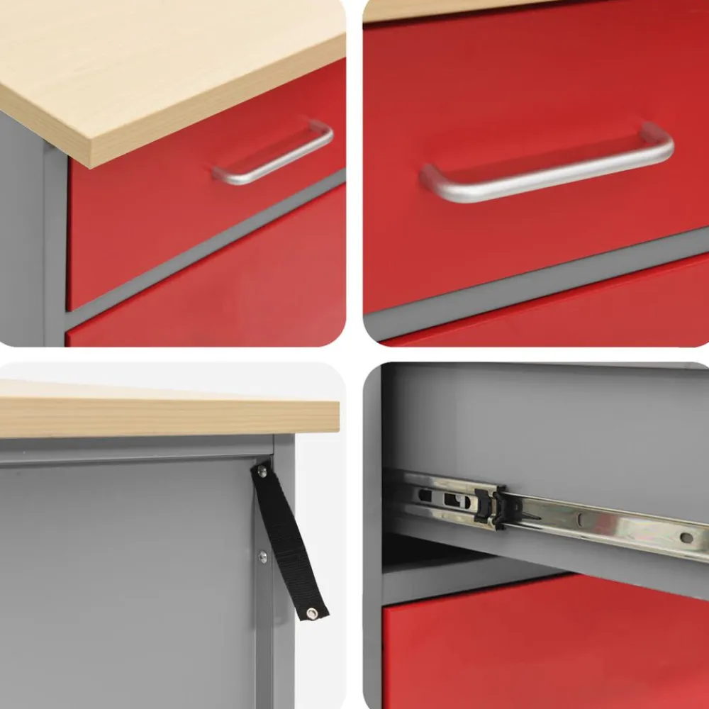 vidaXL Accesorios De Bricolaje-Conjunto de armarios de trabajo con cajón Manual 5 pcs
