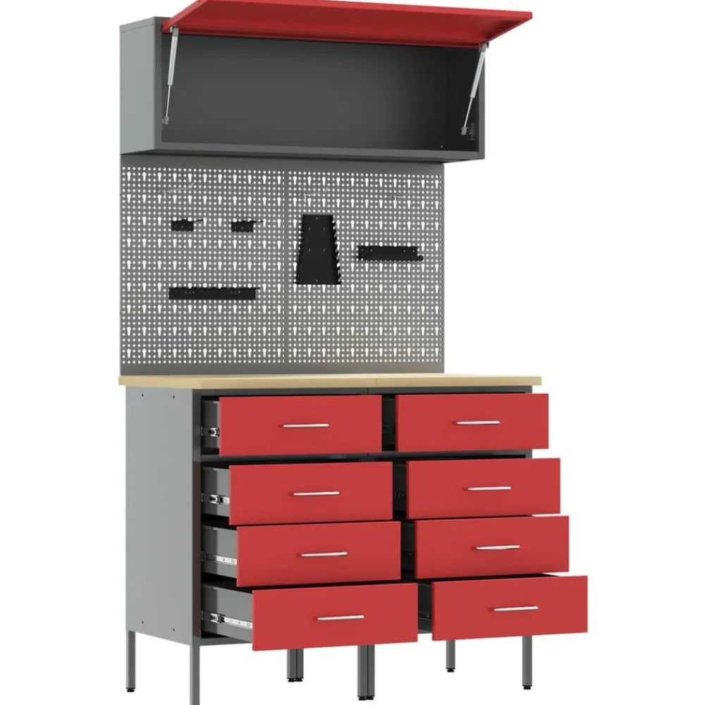 vidaXL Accesorios De Bricolaje-Conjunto de armarios de trabajo con cajón Manual 5 pcs