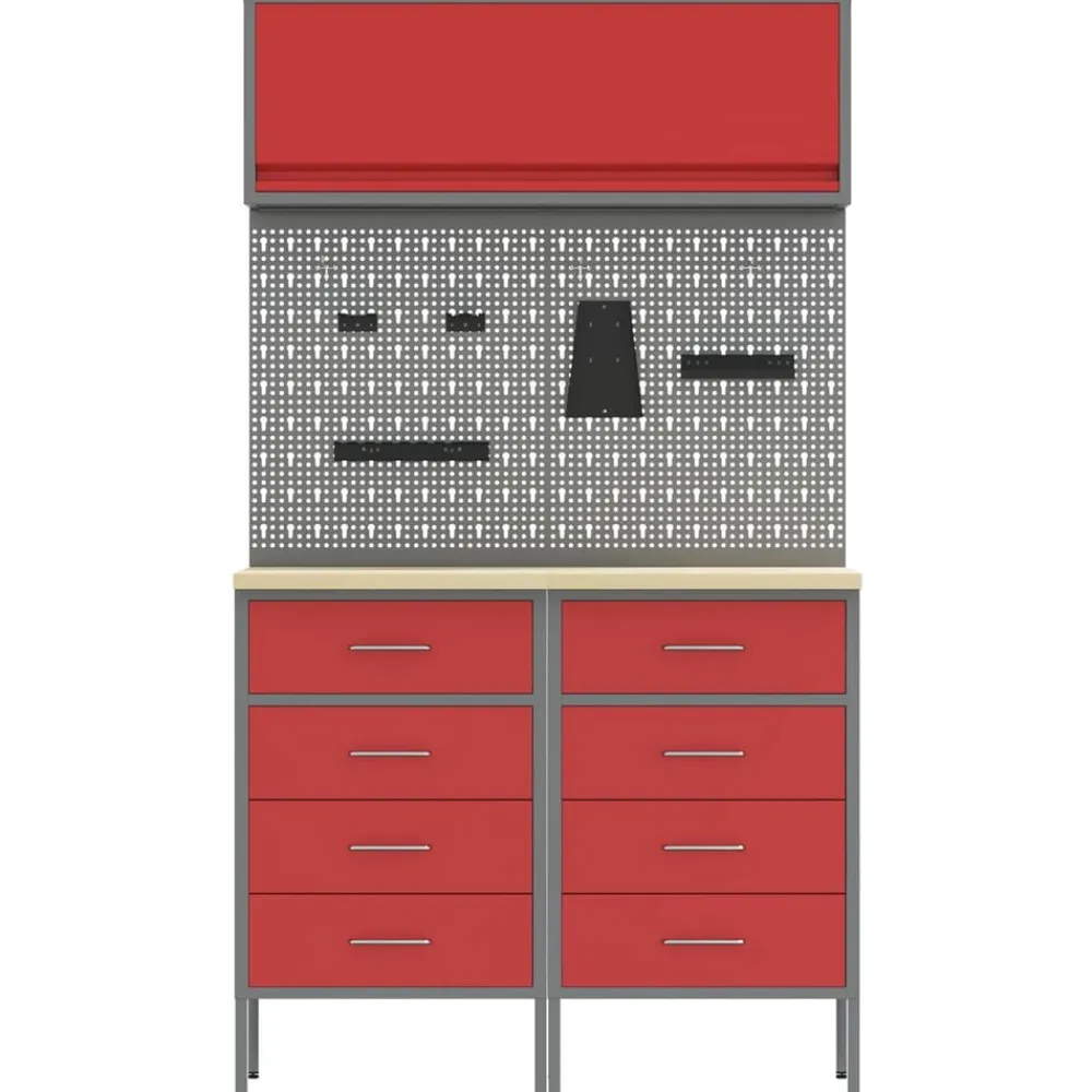 vidaXL Accesorios De Bricolaje-Conjunto de armarios de trabajo con cajón Manual 5 pcs