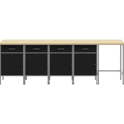 vidaXL Accesorios De Bricolaje-Conjunto de armarios de trabajo con cajón 5 pcs y Gris
